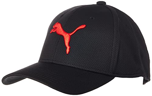 PUMA Męska czapka baseballowa Evercat z siateczką ze stretchem, Czarny/duży czerwony, L/XL