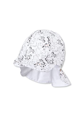 Sterntaler Unisex dziecięca dwustronna czapka z daszkiem, zwierzęta safari, czapka dziecięca, biały, 45