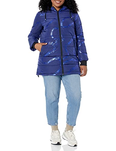 Desigual Damski wyściełany długi płaszcz, NIEBIESKI, L
