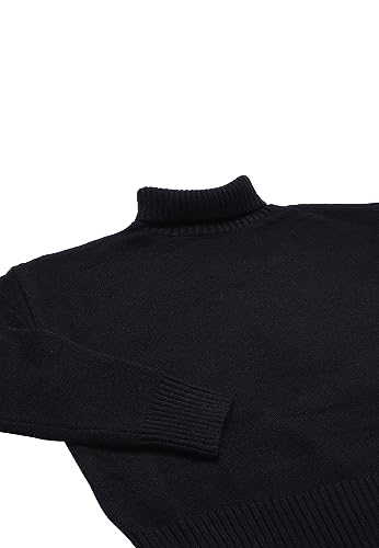Aleva Damski sweter Slouchy z golfem akryl CZARNY rozmiar XS/S, czarny, XS