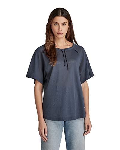 G-STAR RAW Damska koszulka z raglanową siatką luźna R, Niebieski (Fantem Blue C810-863), S