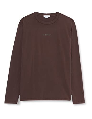Replay Męski T-shirt M6285, 520 DEEP Burgundy, L