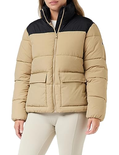 Champion Legacy Outdoor W-Crickle Nylon High-Neck Kurtka Kobiety, Brązowy Piasek/Czarny, M