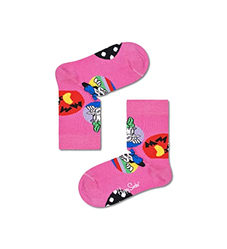 Happy Socks Kids Daisy & Minnie Dot Sock, kolorowe i zabawne, Skarpety dla dzieci, Niebieski-Zielony-Różowy-Czerwony-Biały-Żółty (0-12M)