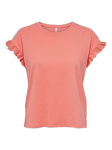 ONLY Onliris S/S Emb Top JRS T-shirt damski, ge peach, L