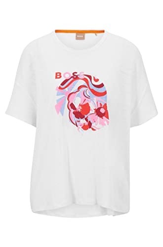 BOSS Damska koszulka z nadrukiem C_eshoulder, White100, XL