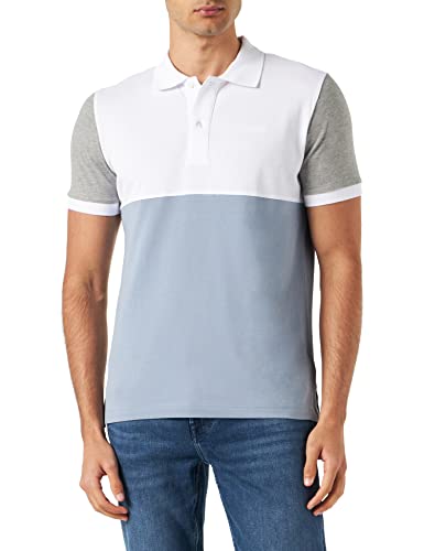 Geox Męska koszulka polo M, wyblakły denim/optyczna, L, Wyblaknięty denim/optyczny, L