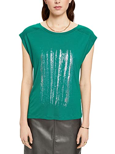 ESPRIT Collection T-shirt damski, 305 / Emerald Green, XS
