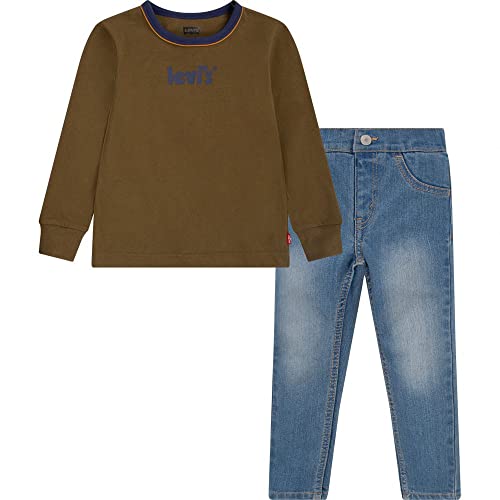 Levi's Lvb Plakat Logo Ringer & Denim Baby, Dark Olive, 3 mesi
