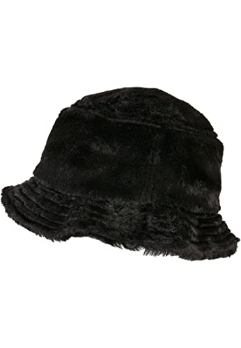 Flexfit Czapka unisex Fake Fur Bucket Hat Black One Size, czarny, jeden rozmiar