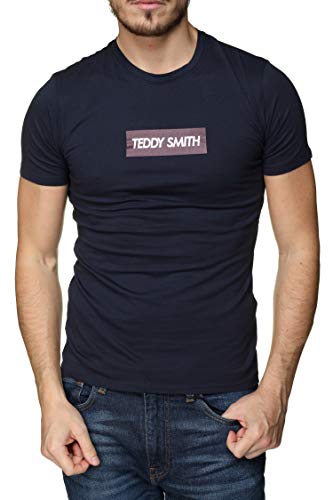 Teddy Smith Męski T-shirt, granatowy/ciemny win, XXL
