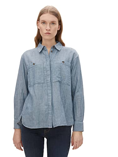 TOM TAILOR Damski Bluzka koszulowa 1030323, 10980 - Faded Uniform Blue, 32