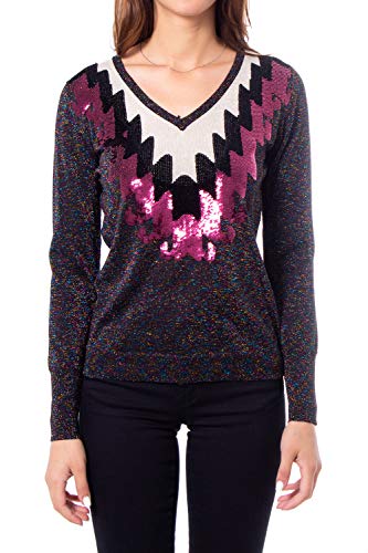 Desigual Damski sweter 19WWJFAX2000S, czarny, S