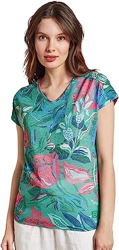 Cecil Damska koszulka lniana, zielony (Trefoil Green), M