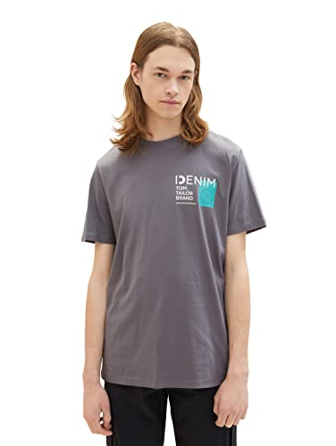 TOM TAILOR Denim Koszulka męska 1036964, 15180-Quiet Mid Grey, L, 15180 – Quiet Mid Grey, L