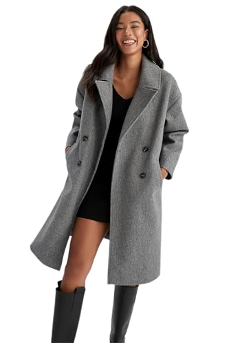 DeFacto damska kurtka przeciwdeszczowa – DeFacto płaszcz zimowy dla kobiet (antracytowy, S), anthra, S