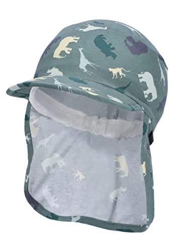 Sterntaler Unisex dziecięca czapka z daszkiem kark Safari czapka dziecięca, ciemnozielona, normalna, ciemnozielony, 47
