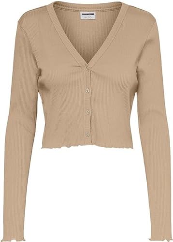 Noisy may Damski kardigan Nmdrakey L/S Cropped FWD Noos, jasny beż, S