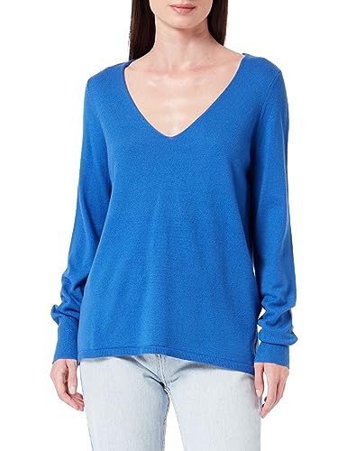 VERO MODA Vmhappiness Ls V-Neck Ga Boo sweter damski, Beaucoup Blue, S