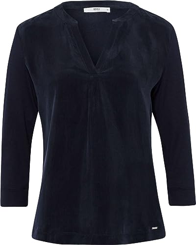 BRAX Damska koszula w stylu Clarissa Cupro Hybrid, morski, 38