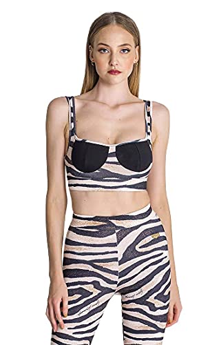 Gianni Kavanagh Damska wielokolorowa kamizelka Tiger Crop Top Moda, S