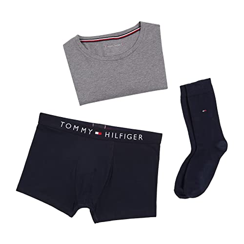 Tommy Hilfiger Męskie skarpety do bagażnika opakowanie na prezenty, Des Sky/Md HTHR/Des Sky, L, Des Sky/Md Hthr/Des Sky