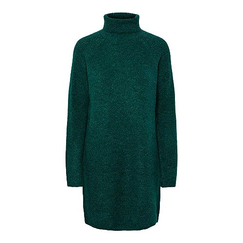 Bestseller A/S Damska sukienka Pcellen Ls High Neck Knit Dress Noos Bc, Trekking Green, XL