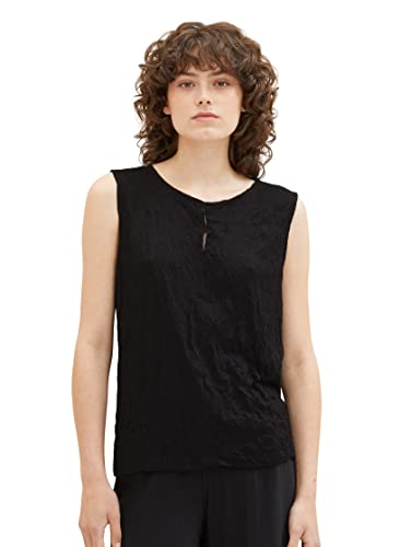 TOM TAILOR Damski 1036890 Top, 14482-Deep Black, 3XL, 14482 – Deep Black, 3XL