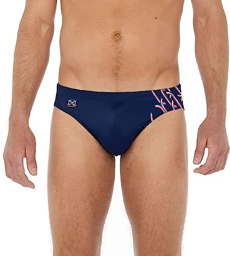 Hom Zwycięzca kąpielówki kąpielowe, granatowe ze wzorem, S męskie, Morski z motywem, S