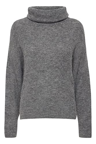 ICHI Sweter damski Ihkamara Rn, 200319/Dark Grey Melange, L