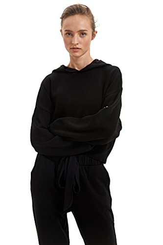 DeFacto Sweter normalny krój dla kobiet - sweter z golfem dla topów damski (czarny, XS - S), czarny, XS