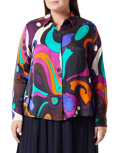 Seidensticker Damska bluzka - modna bluzka - Regular Fit - kołnierz koszuli - długi rękaw - 100% wiskoza, czarny, 40