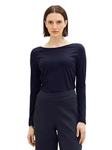 Podstawowa koszula damska z długimi rękawami TOM TAILOR, 10668-niebieski kapitan nieba, XXL