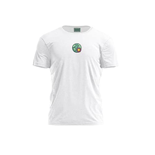 Bona Basics, Męski T-shirt basic, z nadrukiem cyfrowym, 100 bawełna, biały, swobodny, męski top, rozmiar: XL, biały, XL