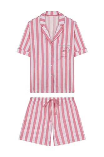 Women'secret Piżama Koszula męska Krótki 100% Bawełna Różowy Sąsiad Blondynka, Pomarańczowy, L