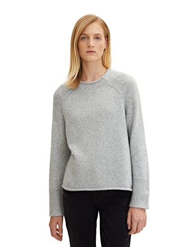TOM TAILOR Damski Sweter z dzianiny 1034082, 30282 - Concrete Grey Melange, L