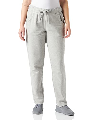 Ulla Popken Damskie spodnie dresowe, wąskie nogawki, elastyczny ściągacz, bawełna ekologiczna, spodnie do biegania, szare melanż, 42/44