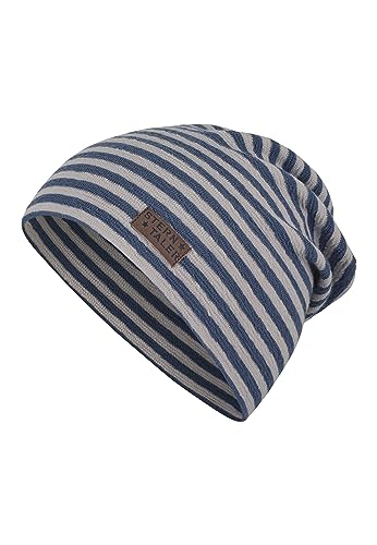 Sterntaler Czapka beanie w paski, uniseks, średni niebieski, 53