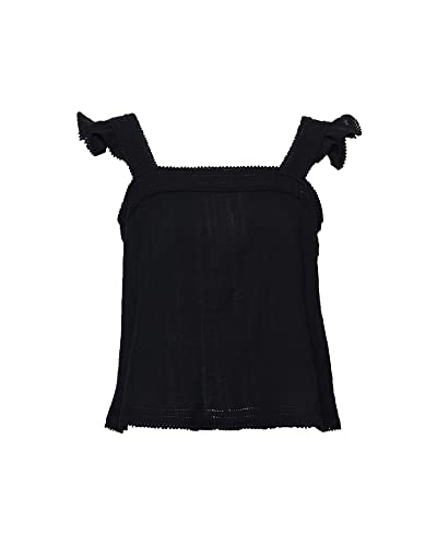 Superdry Damska bluza z koronką, z teksturą, czarny (Black 02a), XL