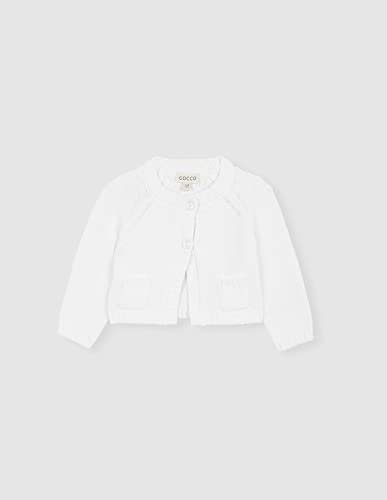 Gocco Sweter kardigan Baby Chaqueta CON BOLSILLOS, Blanco OPTICO, 0 Meses