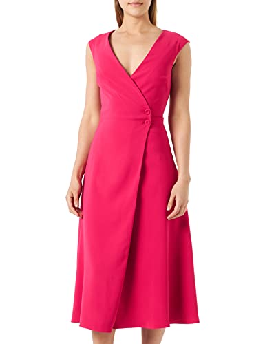 Pinko Damska anonimowa sukienka ze streczu z krepą, P87_fuxia, 40