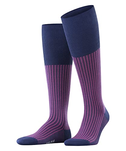 FALKE Mężczyźni Podkolanówki Oxford Stripe M KH Bawełna długie z wzorem 1 Para, Niebieski (Royal Blue 6000), 41-42