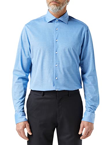 Seidensticker Męska koszula biznesowa - Regular Fit - kołnierz Kent - długi rękaw - 100% bawełna, turkusowy, 46