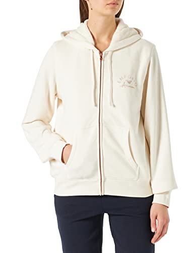 Emporio Armani Damska bluza z kapturem Fuzzy Fleece Full Zip Up, Pale Cream, M