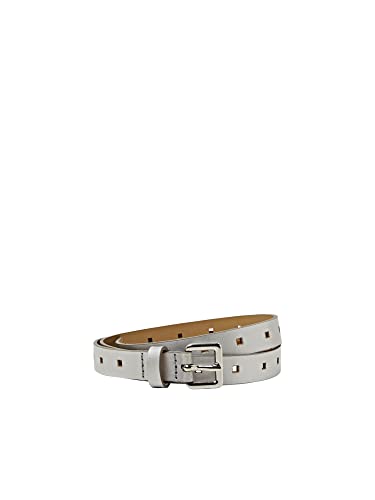 ESPRIT Pasek skórzany z kwadratowymi otworami, Silver, 90