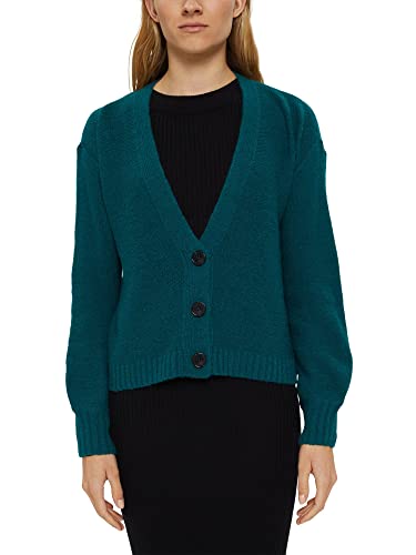 edc by Esprit Sweter damski kardigan, 305/szmaragdowa zieleń, S