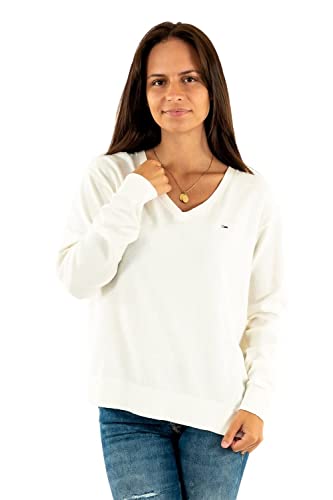 Tommy Jeans Damski sweter Tjw z dekoltem w serek, Śnieżnobiały, S
