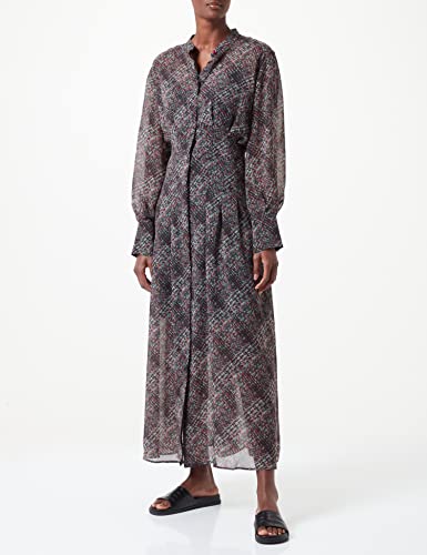 Sisley Sukienka damska, Brown Check Print 62h, 46 PL