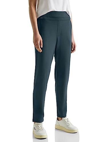 Street One Damskie spodnie do biegania z dżerseju, Cool Vintage Green, 36W / 28L