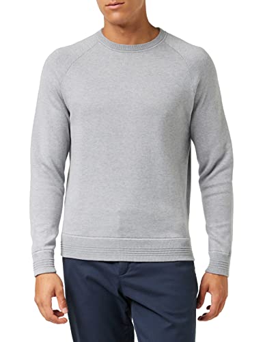 Hackett London Męska bluza z dzianiny sweter, flanela szara, M